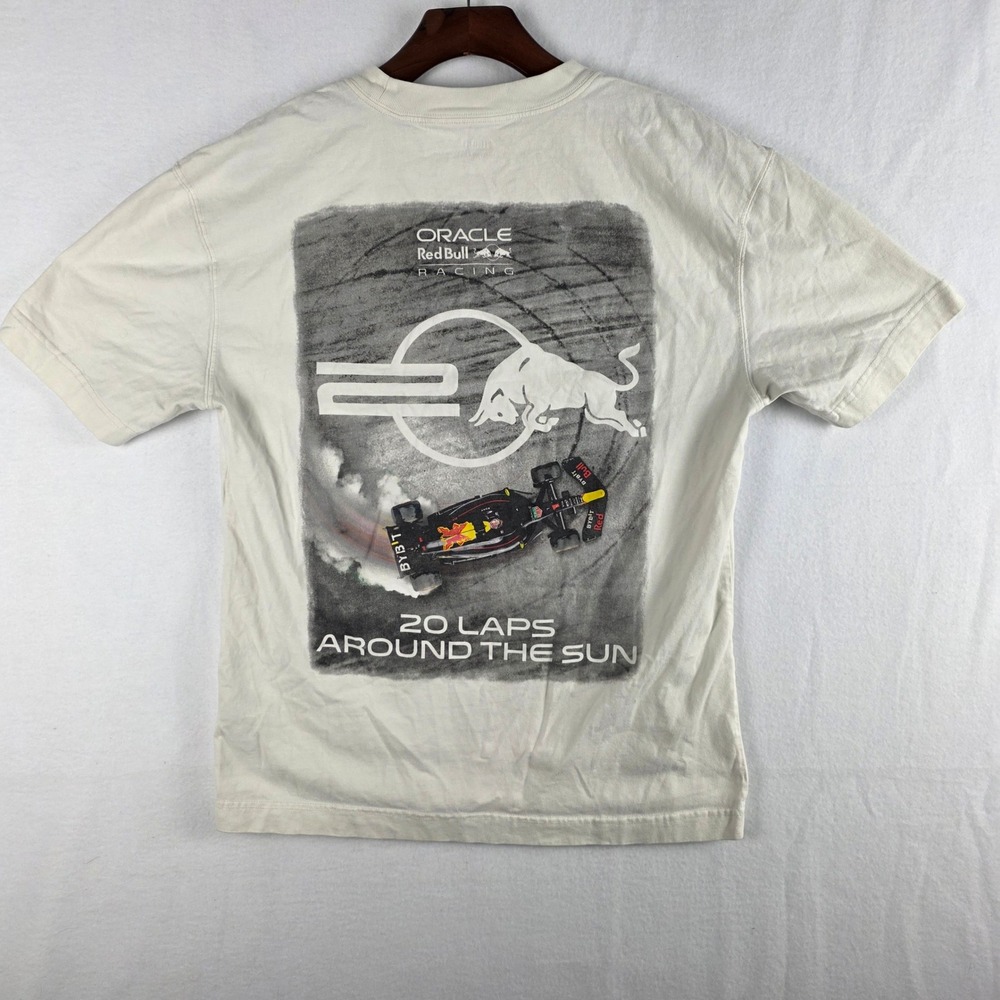 Hollister Oracle Red Bull Racing Heavyweight Boxy Graphic Tee Off White Size M